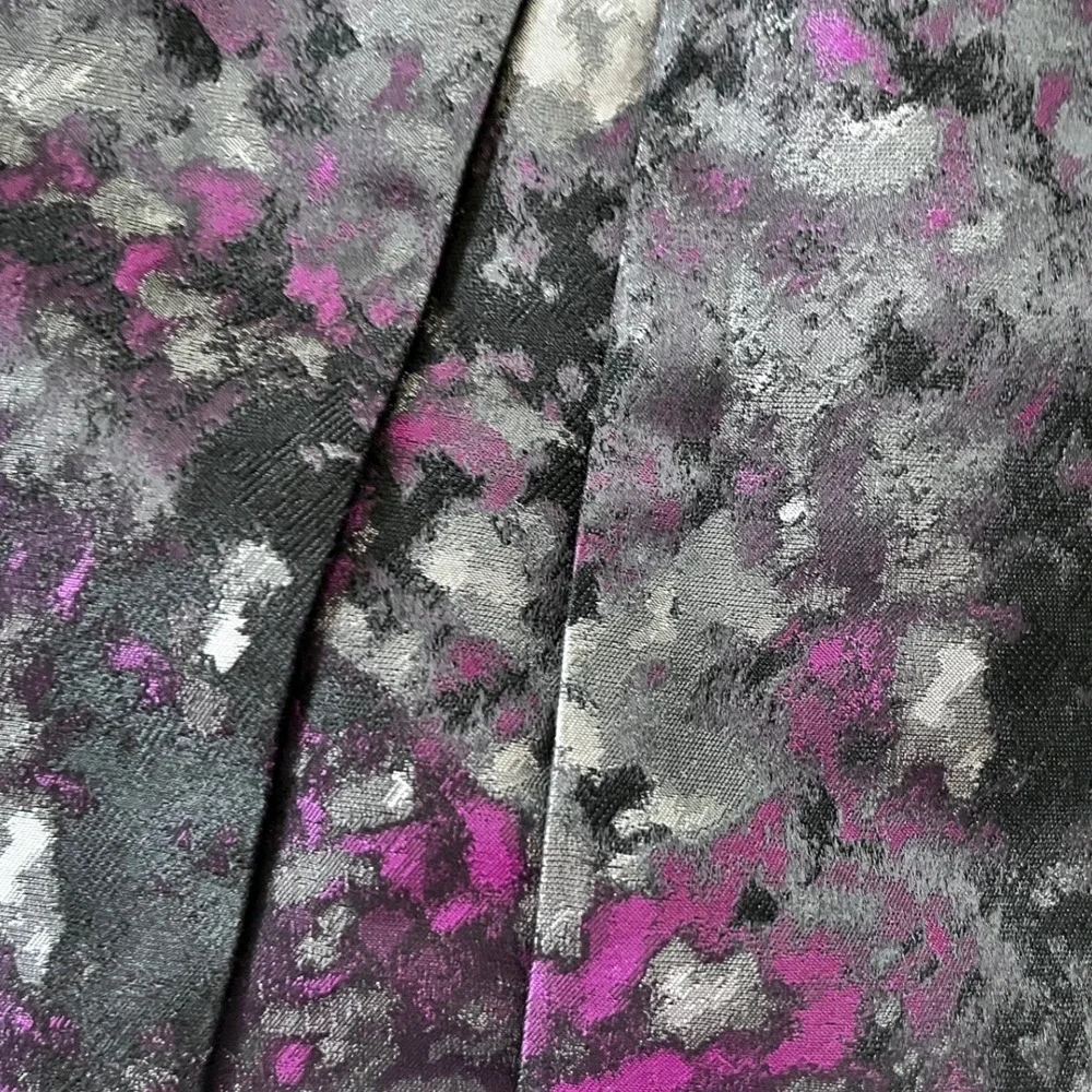 Anne‎ Klein Purple Gray Black Floral Career Pleated Mini Skirt Size 10